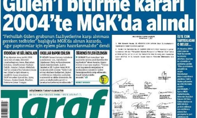 <strong>Jornal Taraf publicou documento que mostra o acordo entre militares e Erdogan para acabar com Gulen</strong>