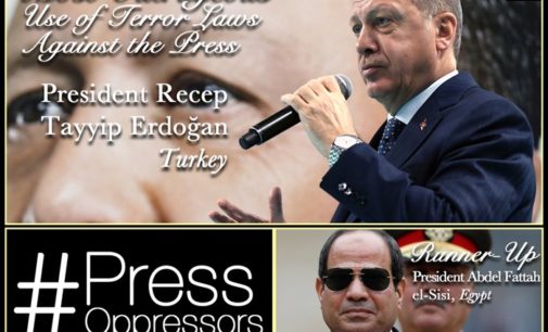 Erdogan está no topo dos líderes mundiais em dois ‘prêmios de opressor da imprensa’ do CPJ