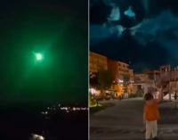 Espetacular meteoro deixa verde céu noturno na Turquia